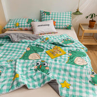 HKM-413267 Rainbow Flower Clip Cotton Summer Quilt - Delicate Lace Air Conditioner Quilt for Kids - Multiple Color Options Available