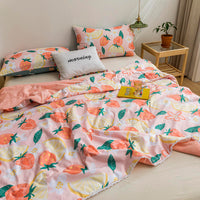 HKM-413267 Rainbow Flower Clip Cotton Summer Quilt - Delicate Lace Air Conditioner Quilt for Kids - Multiple Color Options Available