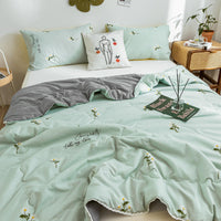 HKM-413267 Rainbow Flower Clip Cotton Summer Quilt - Delicate Lace Air Conditioner Quilt for Kids - Multiple Color Options Available