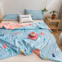 HKM-413267 Rainbow Flower Clip Cotton Summer Quilt - Delicate Lace Air Conditioner Quilt for Kids - Multiple Color Options Available