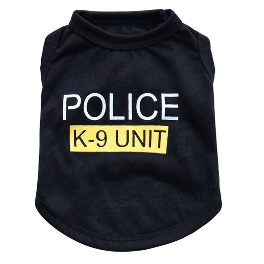 HKM-413459 Casual Cotton Vest for Spring and Summer Police Dog Apparel in Blue, Black, Green, Pink