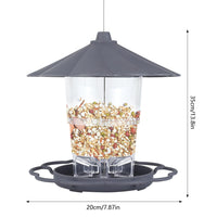HKM-413523 Foldable Hanging Bird Feeder with Removable Roof - Outdoor Garden Decoration - 820ml Capacity