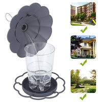 HKM-413523 Foldable Hanging Bird Feeder with Removable Roof - Outdoor Garden Decoration - 820ml Capacity