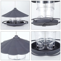 HKM-413523 Foldable Hanging Bird Feeder with Removable Roof - Outdoor Garden Decoration - 820ml Capacity
