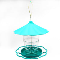 HKM-413523 Foldable Hanging Bird Feeder with Removable Roof - Outdoor Garden Decoration - 820ml Capacity