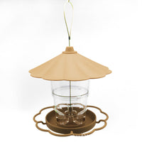 HKM-413523 Foldable Hanging Bird Feeder with Removable Roof - Outdoor Garden Decoration - 820ml Capacity