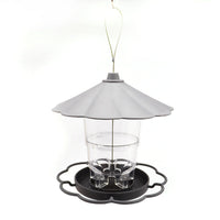 HKM-413523 Foldable Hanging Bird Feeder with Removable Roof - Outdoor Garden Decoration - 820ml Capacity