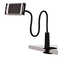 HKM-413651 Adjustable Universal Mobile Phone and Tablet Holder - Aluminum-Magnesium Alloy with PVC Hose, 70cm & 1m Options in Black and White