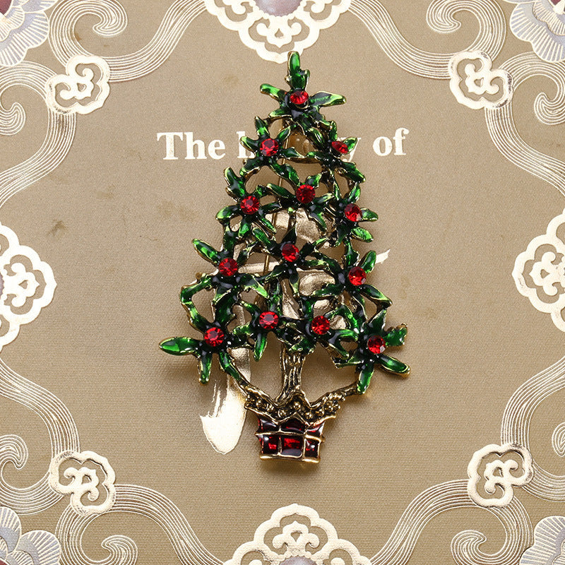 HKM-413715 Christmas Tree Alloy Drip Brooch for Women's Fashion Accessories