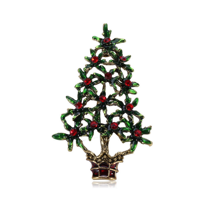 HKM-413715 Christmas Tree Alloy Drip Brooch for Women's Fashion Accessories