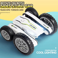 HKM-413843 Remote Control Stunt Car with 360° Rotation and Cool Lighting for Kids, Electric Double-Sided Design