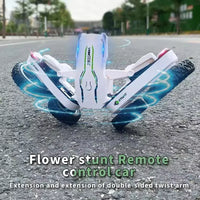 HKM-413843 Remote Control Stunt Car with 360° Rotation and Cool Lighting for Kids, Electric Double-Sided Design