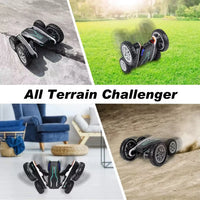HKM-413843 Remote Control Stunt Car with 360° Rotation and Cool Lighting for Kids, Electric Double-Sided Design