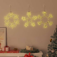 HKM-414227 Illuminated Christmas Snowflake Decoration with 252 Warm White LEDs - 45 x 38 cm, PVC Material