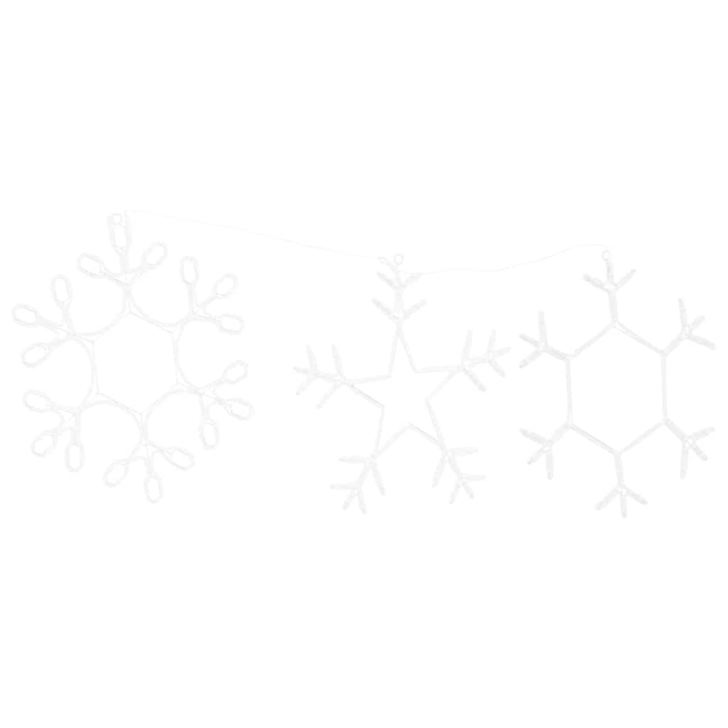 HKM-414227 Illuminated Christmas Snowflake Decoration with 252 Warm White LEDs - 45 x 38 cm, PVC Material