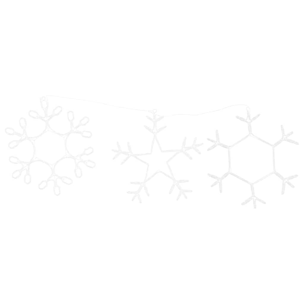 HKM-414227 Illuminated Christmas Snowflake Decoration with 252 Warm White LEDs - 45 x 38 cm, PVC Material