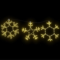 HKM-414227 Illuminated Christmas Snowflake Decoration with 252 Warm White LEDs - 45 x 38 cm, PVC Material