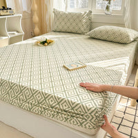 HKM-414227 Pure Cotton Crash Solid Color Fitted Sheet in Various Sizes