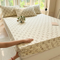 HKM-414227 Pure Cotton Crash Solid Color Fitted Sheet in Various Sizes