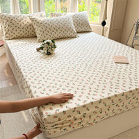 HKM-414227 Pure Cotton Crash Solid Color Fitted Sheet in Various Sizes
