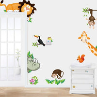 HKM-414355 Cute Animal Wall Sticker for Children's Room - Detachable, Waterproof PVC Decoration