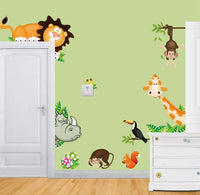 HKM-414355 Cute Animal Wall Sticker for Children's Room - Detachable, Waterproof PVC Decoration