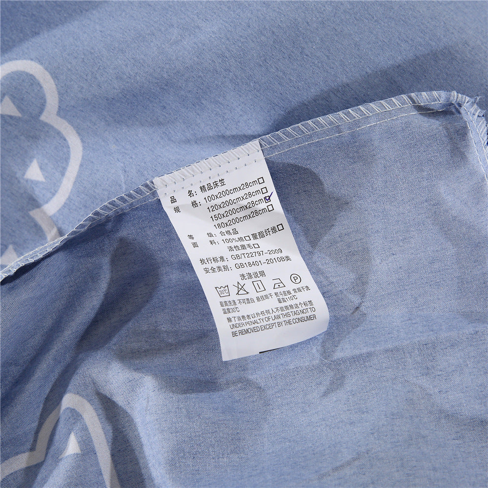 HKM-414419 Non-Slip Double Single Sheet with Floral Pattern - Available in Multiple Sizes