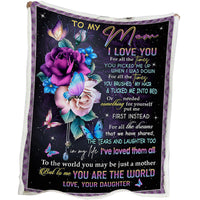 HKM-414419 Soft Sherpa Fleece Blanket with Butterfly Love Flower Design - Ideal for Couch, Office, and Camping