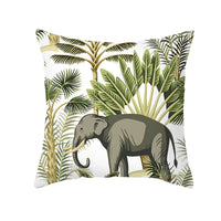 HKM-414483 Tropical Plants Printed Pillowcase in Summer Peach Skin Fabric for Living Room 45x45cm