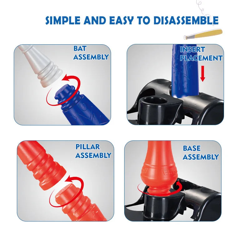 KTX-414675 Outdoor Baseball Bat Training Set for Kids - Ages 6+ - Perfect for Beach and Summer Fun