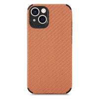 HKM-414675 Simple Solid Color Mobile Phone Case with Carbon Fiber Design for iPhone Models