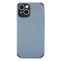 HKM-414675 Simple Solid Color Mobile Phone Case with Carbon Fiber Design for iPhone Models
