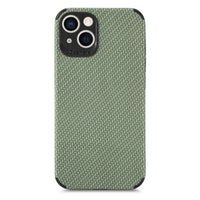HKM-414675 Simple Solid Color Mobile Phone Case with Carbon Fiber Design for iPhone Models