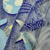 HKM-414739 Luminous Rocket Flannel Blanket - Cozy Polyester Blanket 100x120cm