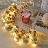 HKM-415187 Outdoor Red Fruit-Themed String Lights with 50 Warm White LED Bulbs - 4 Meters Long for Festive Decor