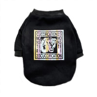 HKM-415251 Pet Plus Velvet Tiger Head Sweater for Autumn and Winter, Trendy Casual Style, Black Cotton Fabric