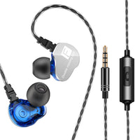 HKM-415315 Double Moving-Coil Earphones with Wired Control, 3.5mm Plug, 125.5m Line Length, 160 Ohm Impedance, 96dB Sensitivity, 20-20000 Hz Frequency Response