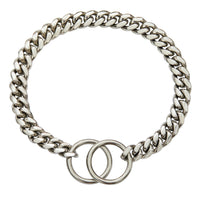 HKM-415443 Stainless Steel Pet Dog Leash with Encrypted Collar - Geometry Pattern in Black, Gold, Rose Gold