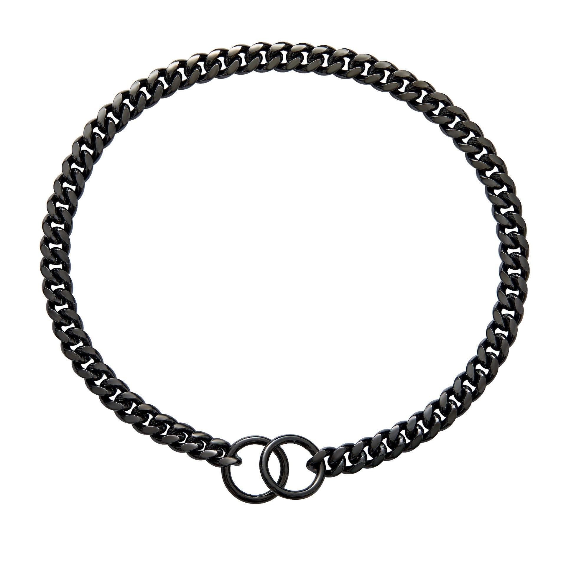 HKM-415443 Stainless Steel Pet Dog Leash with Encrypted Collar - Geometry Pattern in Black, Gold, Rose Gold