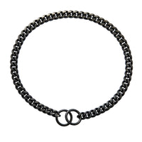 HKM-415443 Stainless Steel Pet Dog Leash with Encrypted Collar - Geometry Pattern in Black, Gold, Rose Gold