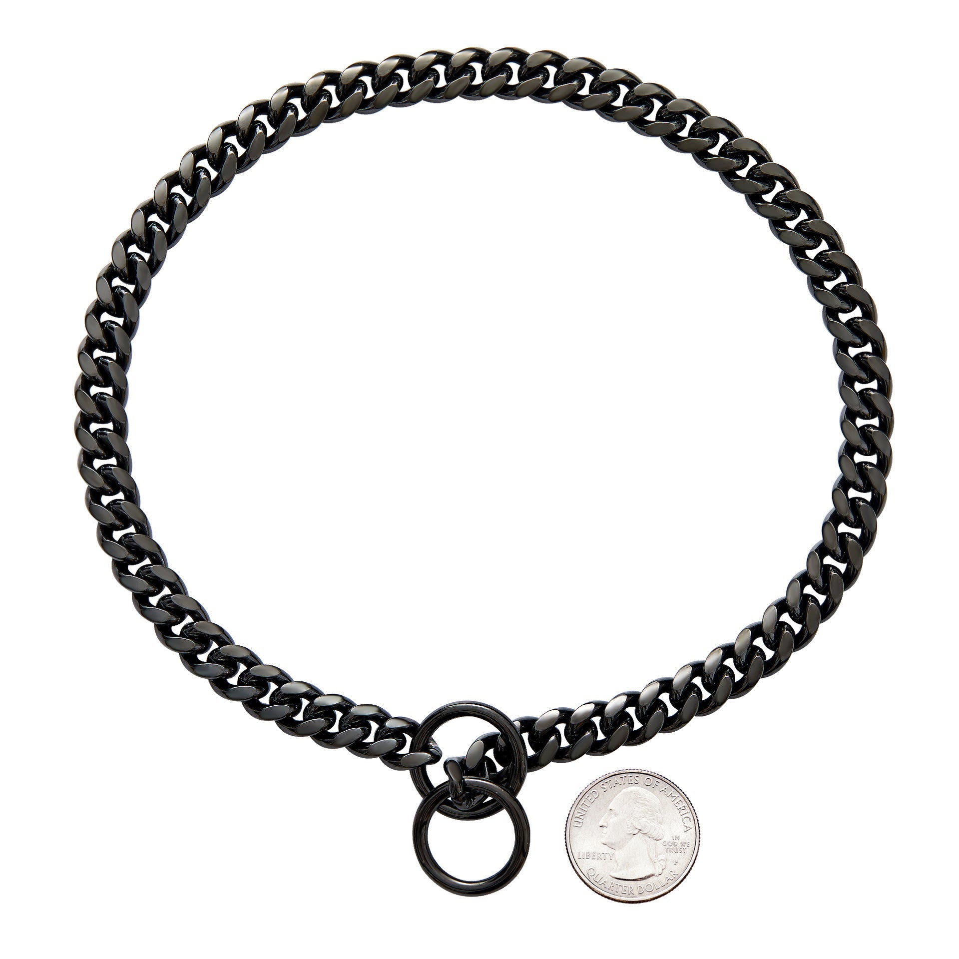 HKM-415443 Stainless Steel Pet Dog Leash with Encrypted Collar - Geometry Pattern in Black, Gold, Rose Gold