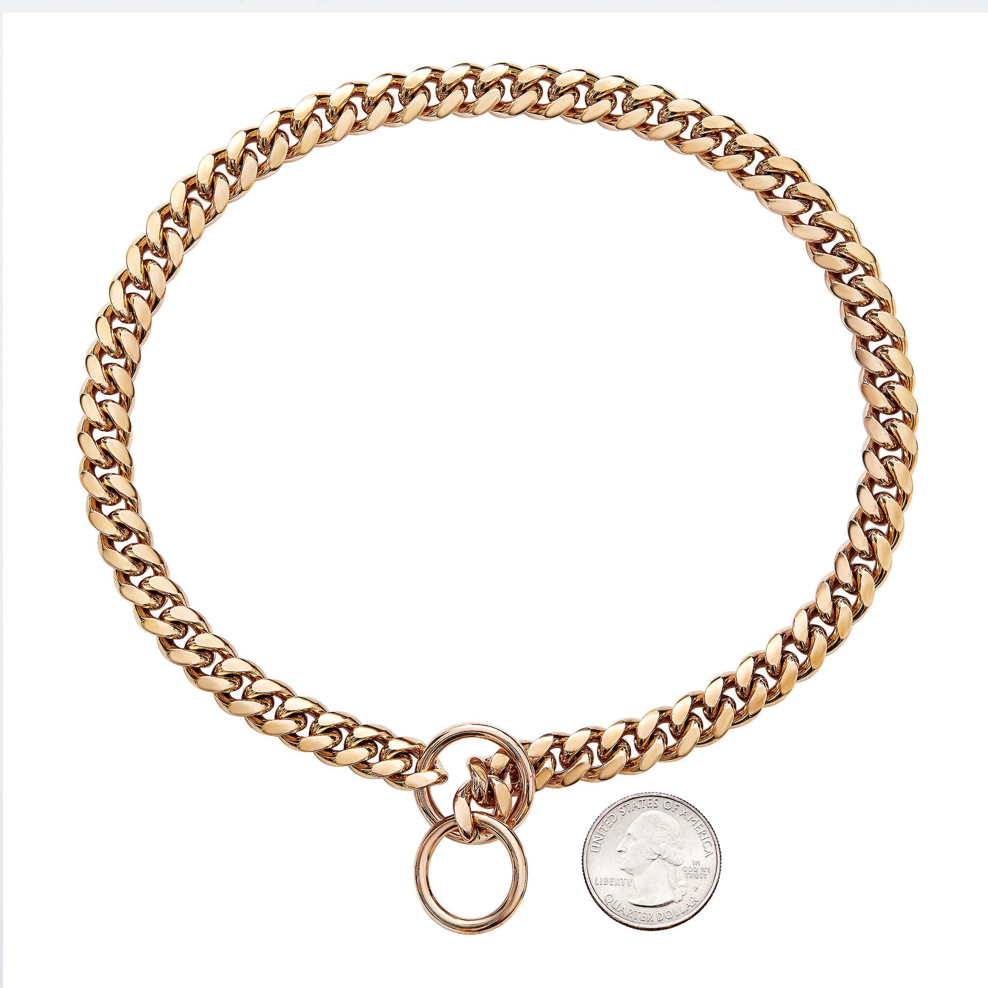 HKM-415443 Stainless Steel Pet Dog Leash with Encrypted Collar - Geometry Pattern in Black, Gold, Rose Gold