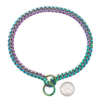 HKM-415443 Stainless Steel Pet Dog Leash with Encrypted Collar - Geometry Pattern in Black, Gold, Rose Gold