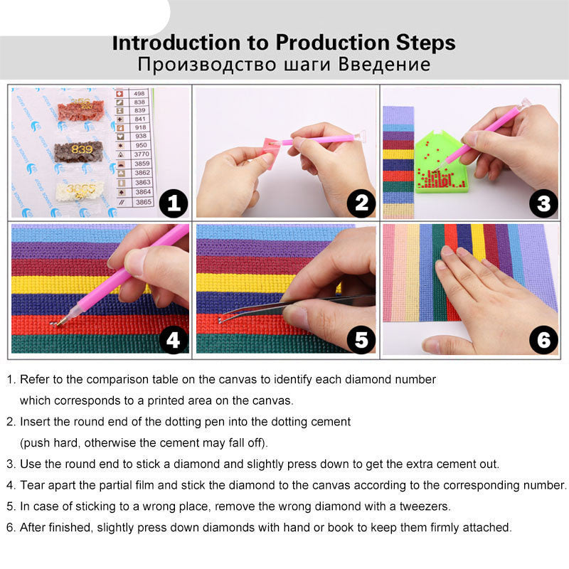 HKM-415571 5D DIY Diamond Painting Kit - Full Square/Round Drill Cartoon Design for Home and Office Decoration