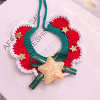 HKM-415571 Handmade Wool Pet Collar for Christmas - Festive Colors & Sizes S/M