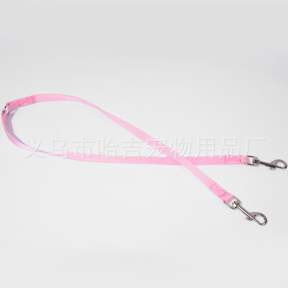 HKM-415571 Multicolor Double Head Leash for Two Pets, Durable Nylon, 90cm Long