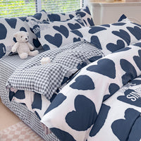 HKM-415571 Washed Cotton Cartoon & Floral Bed Sheet Set - Three or Four-Piece Options