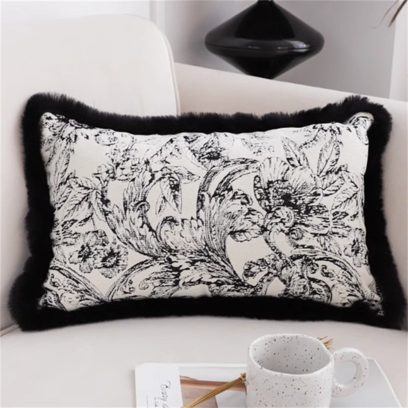 HKM-415699 Jacquard Lumbar Support Pillow Cover - Square Cushion Case 45x45CM/30x50CM