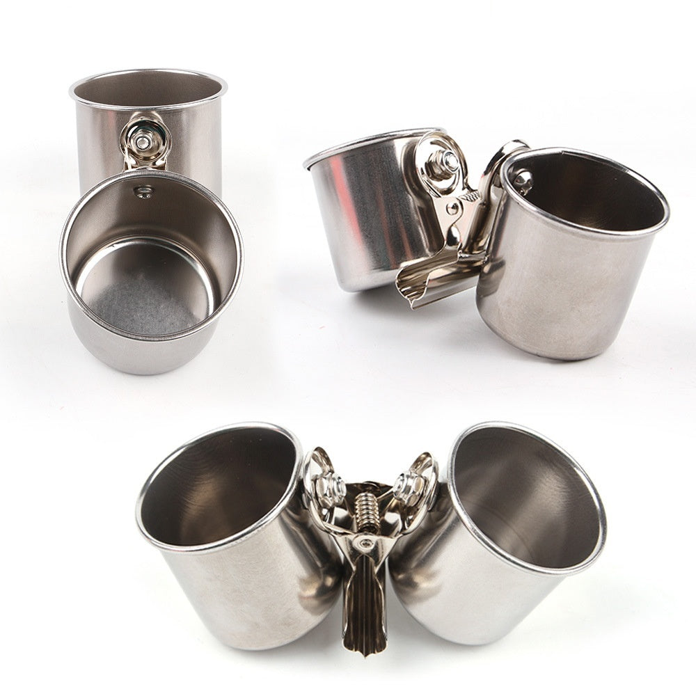 HKM-415827 Stainless Steel Birdcage Food Container Outdoor Feeder - Available in Small, Medium, and Large