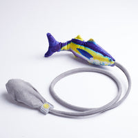 HKM-416019 Interactive Plush Fish Cat Toy with Catnip – Realistic Swinging Design for Engaging Play